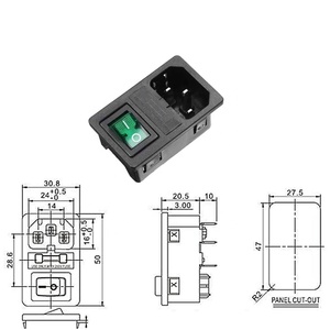 交流电源插座w保险丝和开关 - Product Image 5