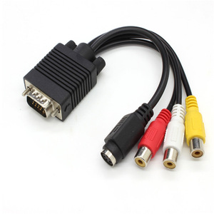 VGA至S端子电缆 + 3RCA适配器电缆、VGA 1/4至AV电缆、VGA至VGA电缆