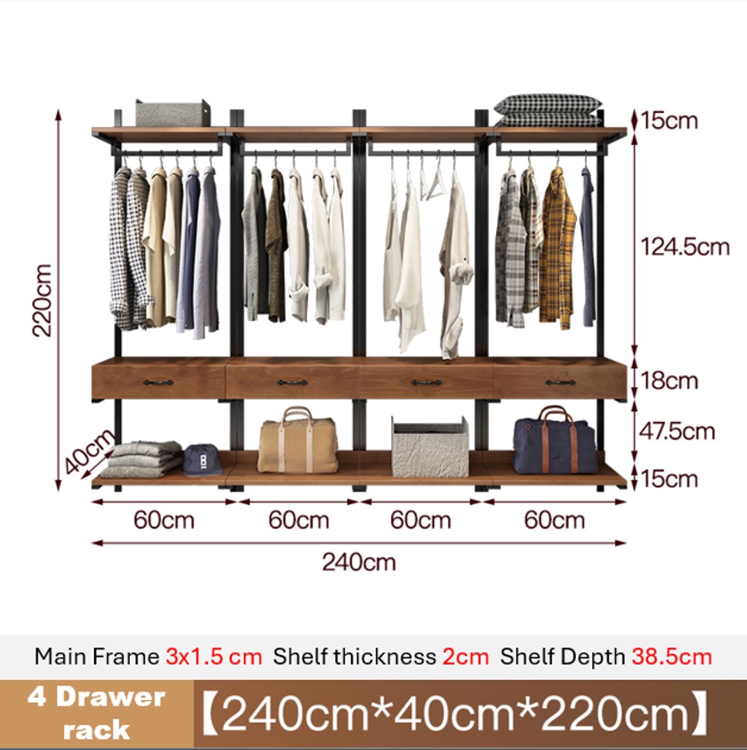 (60+60+60+60)*40*220 cm