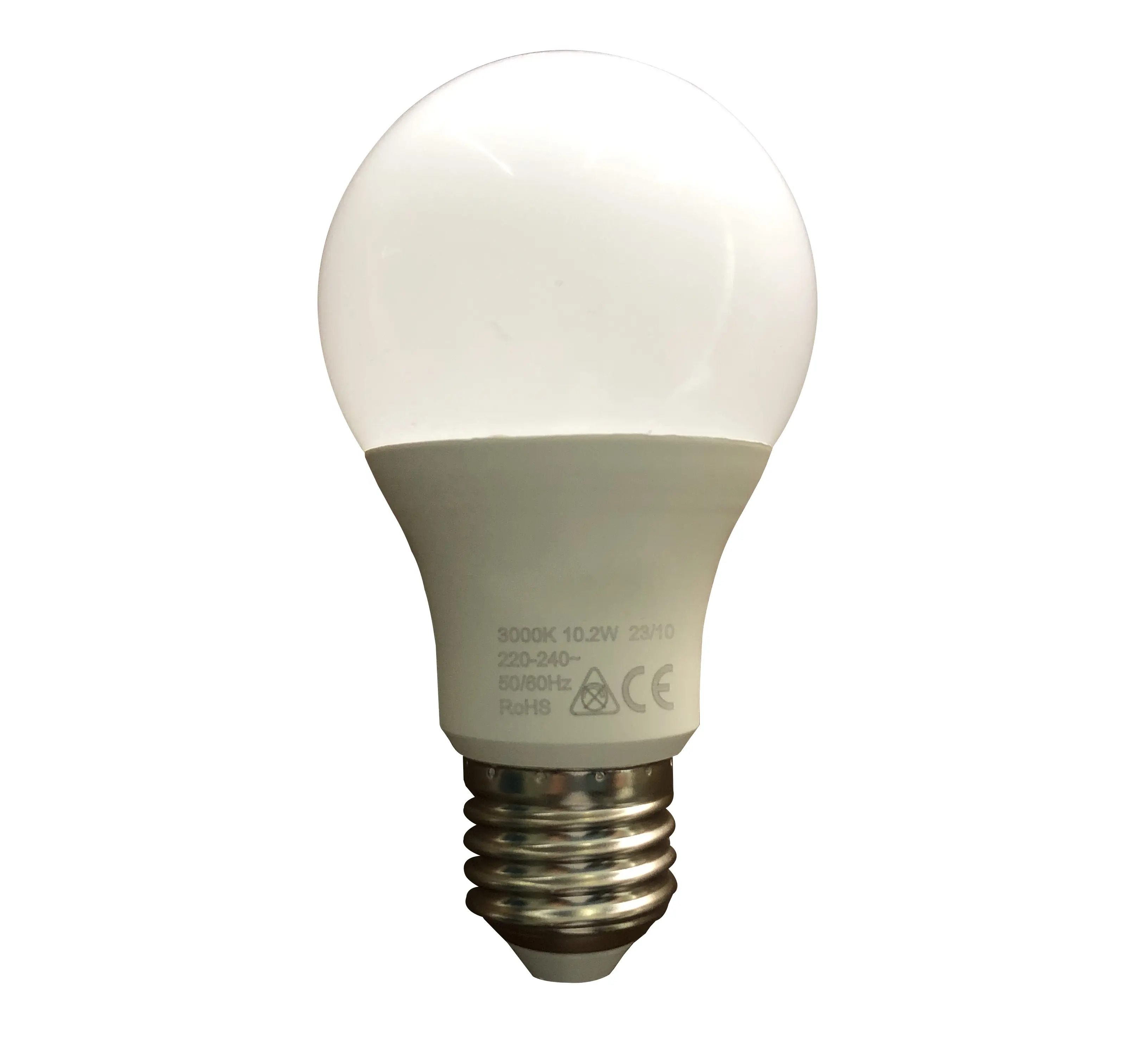 Vendita calda illuminazione interna risparmio energetico E27 10W 3000K A60 BULBO lampadina a LED