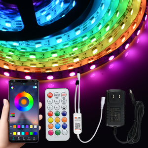 DC12V 30leds/M IC yerleşik WS2811 LED şerit 24W/rulo ambiyans LED ışıkları 21Ky Bluetooth denetleyicisi RGB LED şerit ışık kiti - Product Image 2