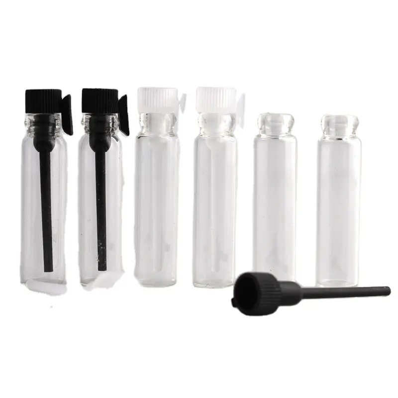 Mini Glass Perfume Small Sample Vials Essential oil Bottle 1ml 2ml Empty Laboratory Liquid Fragrance Test Tube Trial Bottle