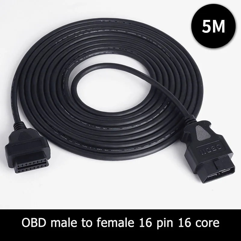 30cm OBD male to female 16pin 16 core extension cable OBD2 diagnostic tool extension cable