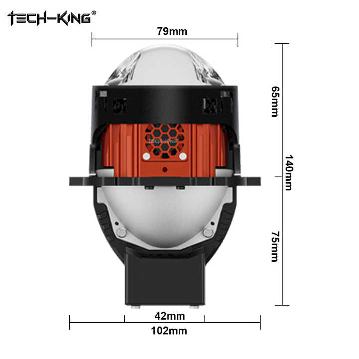 TECH-KING laser mobil Universal M50, lensa proyektor led bi 190W sinar tinggi rendah H4 H7 9005 9006 Super terang 3.0 inci CIP CSP bi