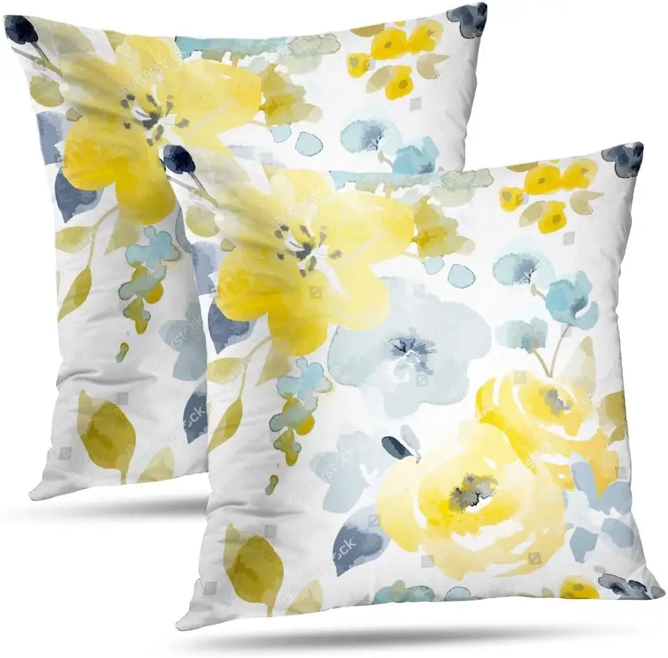 18x18 polegada Floral Verão Decorativo Quadrado Lance Travesseiro Capas De Travesseiro De Veludo para Sofá-cama