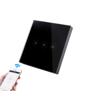 Tuya Vita Intelligente App di Controllo Remoto Casa timer Automazione Controllata EU UK spina Smart Touch WiFi Interruttore della Parete Della Luce nero colore - Product Image 2