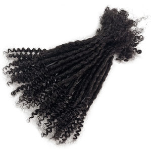 Kıvırcık sonu ile Jiffyhair yumuşak Boho Locs uzatma doğal insan saçı dreadhair uzatma yumuşak Locs - Product Image 3
