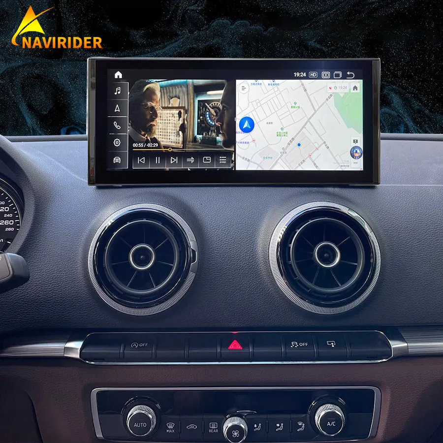 Tela Qled para Audi A3 2014 - 2020 Android 13 Rádio multimídia para carro, reprodutor de vídeo estéreo GPS sem fio, tela de 12.3 polegadas 1920x720