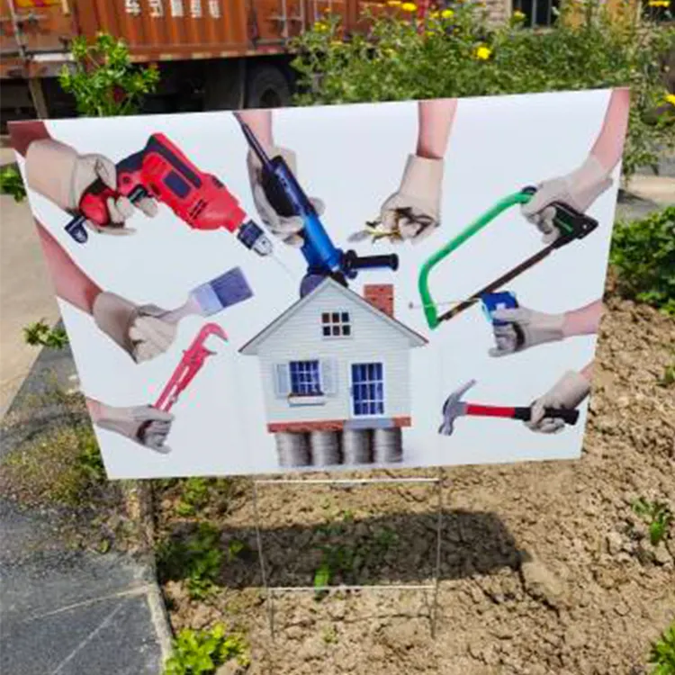 Panneau de signalisation en plastique pour la campagne électorale, panneaux politiques 18x24 avec h-stakes, panneaux de pelouse pour l'extérieur