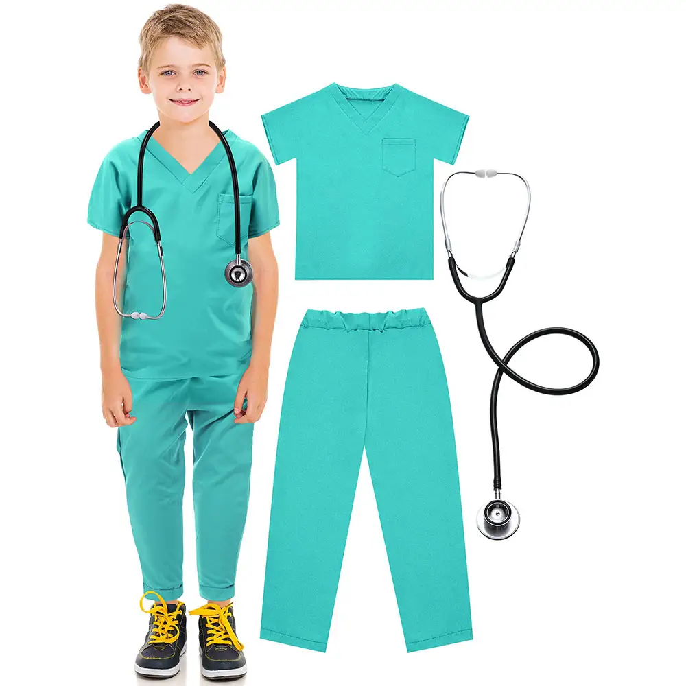 Disfraz de Halloween profesional para niños, disfraz de Doctor, enfermera, para juego de rol