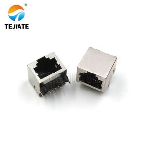 RJ45 Network Port <strong>Connector</strong> Right Angle <strong>Input</strong> <strong>Output</strong> 8P8C Connecteur 8PIN Jack 15.8MM Ethernet Without Light Strip Spring Clip - Product Image 3