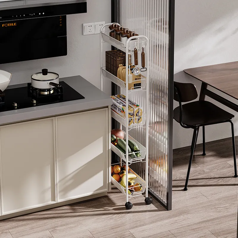 3 livelli di rotolamento fili di metallo cucina Utility carrello carrello/casa cucina bagno mensola cesto carrello