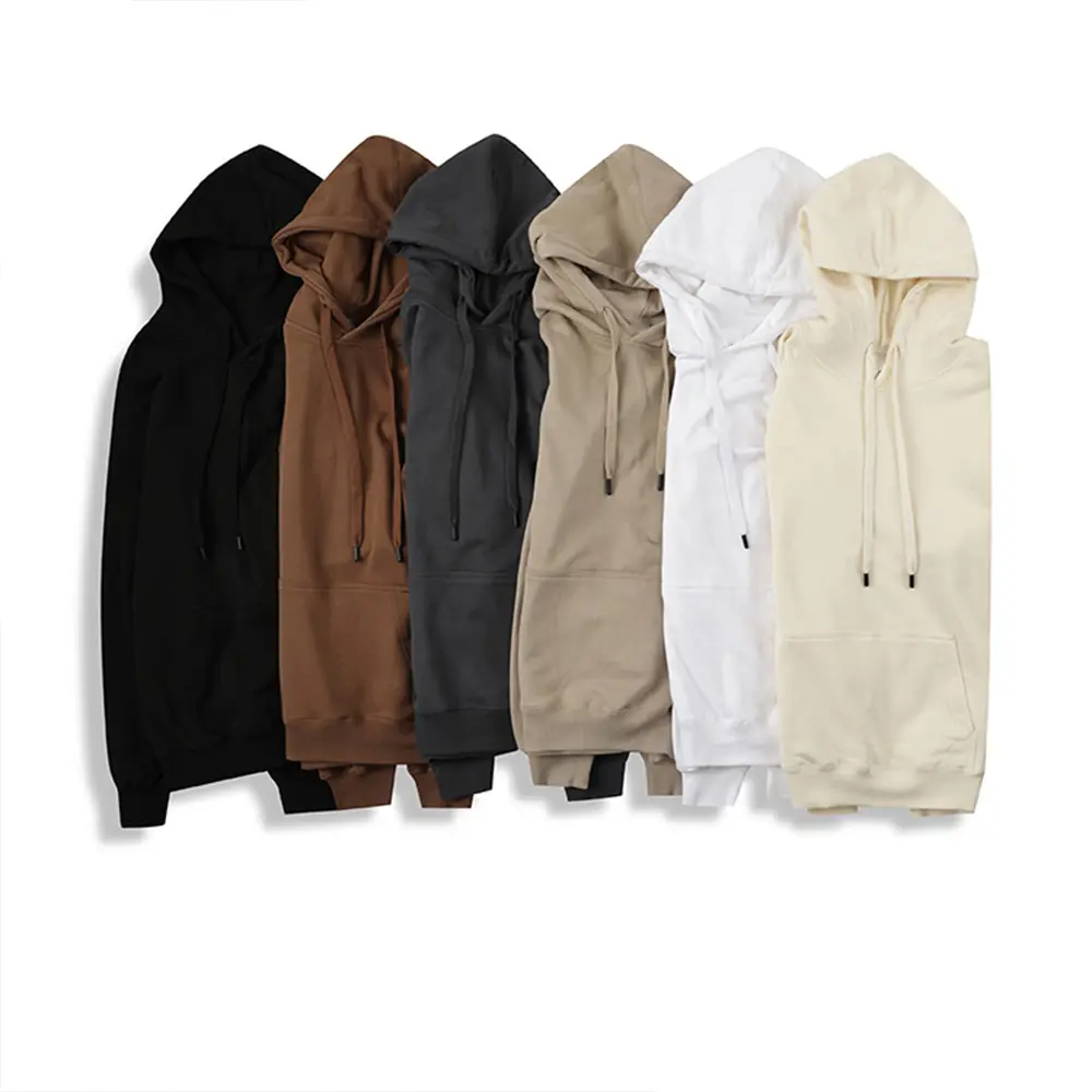 French terry hoodie plus size men's unisex blanket streetwear hoodie 350g 100% cotton custom hoodies