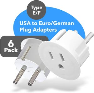 Adaptador de fábrica Europeo de 2 pines, enchufe plano de EE. UU. a enchufe Schuko - Product Image 5