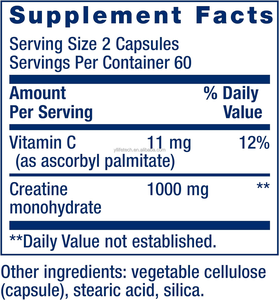 OEM kreatin kapsülleri Creatin Monohydrat toplu kapsüller Vegan kreatin monohidrat takviyesi - Product Image 3