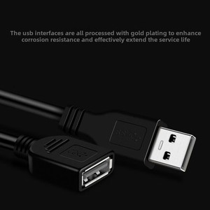 USB 2.0ตัวผู้ไปยังตัวเมีย M-F สายเคเบิลต่อความไวสูงแจ็กเก็ตพีวีซีวัสดุทองแดงสำหรับ U ดิสก์ชาร์จคีย์บอร์ดเมาส์5A ปัจจุบัน - Product Image 3