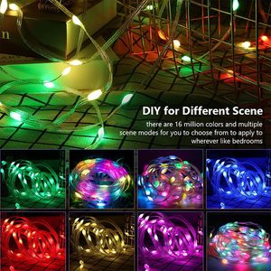 Aoying açık su geçirmez Led WS2811 SK6812 beyaz siyah tel LED piksel dizisi işıkları peri işık dize noel işıkları - Product Image 3