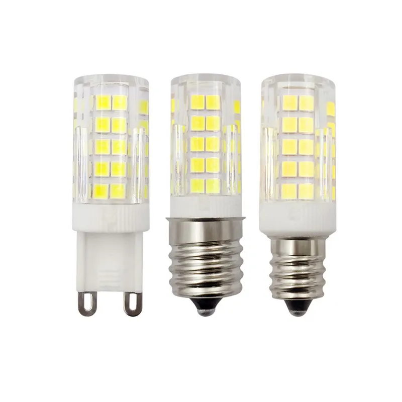 Lâmpada led de cerâmica pequena, smd2835, 64led, 7w, 700lm, g4, g8, g9, e11, e12, e14, e17, gy6.35, ba15d