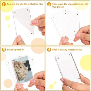 <strong>12</strong> Packs Acrylic Fridge Magnetic Picture <strong>Frame</strong> Magnetic Polaroid <strong>Frames</strong> for Photos Instax Mini <strong>Frame</strong> Clear 2.36 <strong>X</strong> 3.54 Inch - Product Image 6