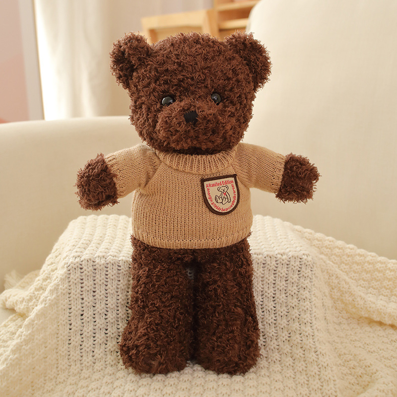 Maglione classico teddy marrone scuro
