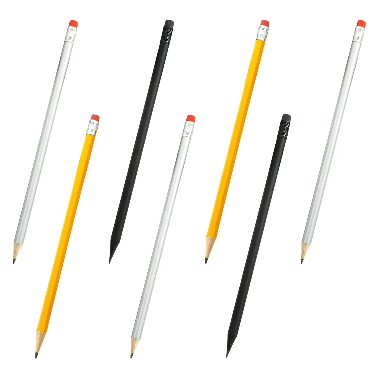 Matita nera in legno Multi-colore matite HB matite con stampa logo gomma