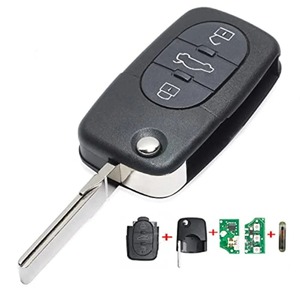 <strong>Au</strong>-di 3-Key Folding Car <strong>Remote</strong> with 48 Glass Chip and 433 Frequency 4D0837231K <strong>Remote</strong> Key with Key Blade - Product Image 3