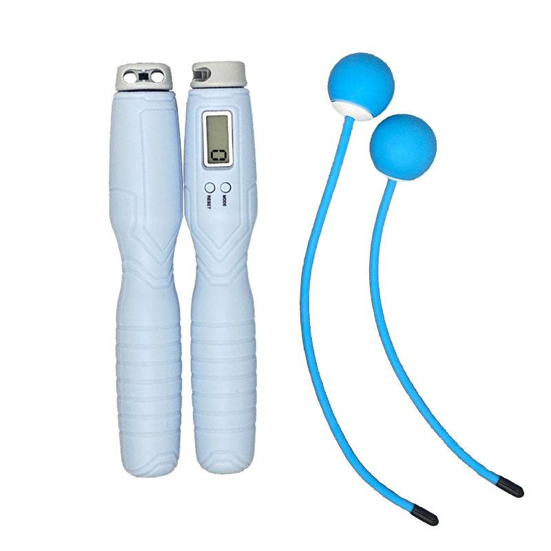 blue skipping rope + handle + Small Ball