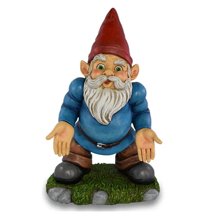 Funny Gnomes Statue Norm The Gnome Miniature for Indoor/Outdoor Decoration, 9.75 inches Tall, he has Some Serious Question