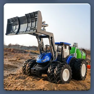 รถไถ1/24ไฟฟ้าควบคุมด้วยรีโมต2.4G รถไถของเล่นสำหรับเด็กเครื่องมือ8ล้อสำหรับชาวนาวิศวกรรมรถของเล่นสำหรับเด็ก - Product Image 5