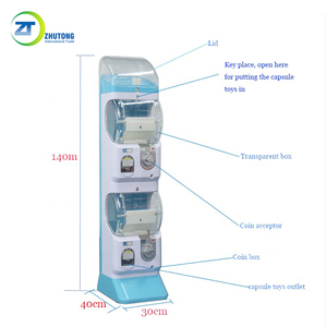 Özelleştirilmiş Zhutong iki katmanlı üst ekran arcade gashapon dağıtıcı jetonlu sürpriz kapsül çocuk oyuncak otomatı - Product Image 4