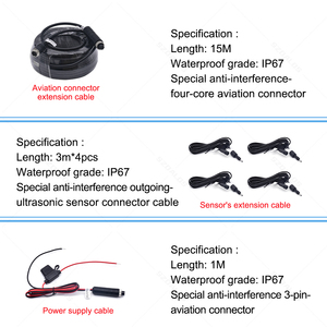 Sistema de sensor de estacionamiento universal con 4 sensores de radar de marcha atrás y pantalla LED para camión - Product Image 3