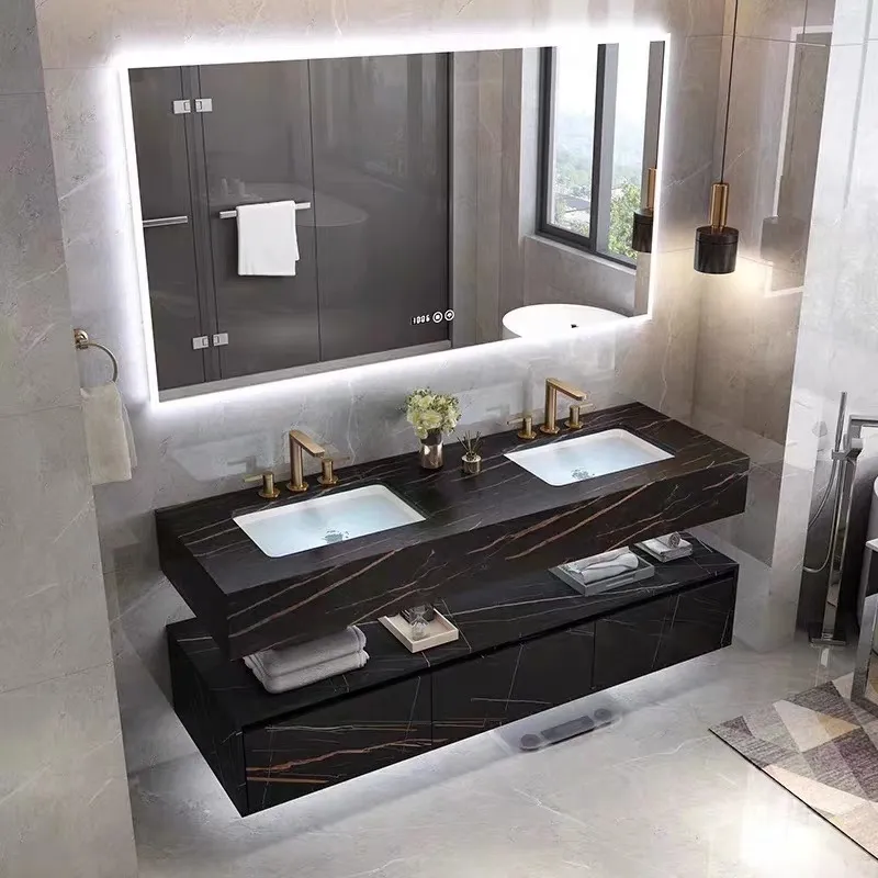 Venda quente moderno design em aço inoxidável vanity do banheiro