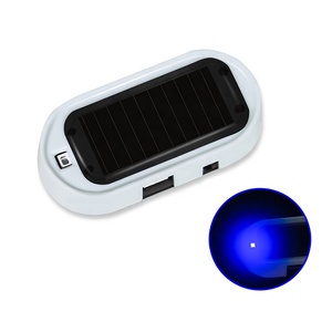 <strong>Red</strong> and Blue Solar Power Car Alarm <strong>LED</strong> Anti-theft Warning Light Lamp Flash Dummy Auto Emergency Warning Light - Product Image 2