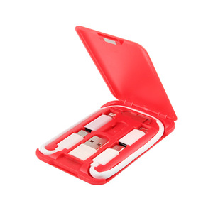 卡形迷你USB旅行充电套件可携带USB充电电缆套件多适配器sim卡储物盒 - Product Image 1
