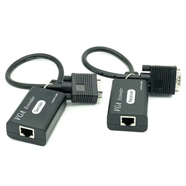 Estensore del segnale VGA 60M su adattatore per cavo di rete Ethernet su Video ripetitore