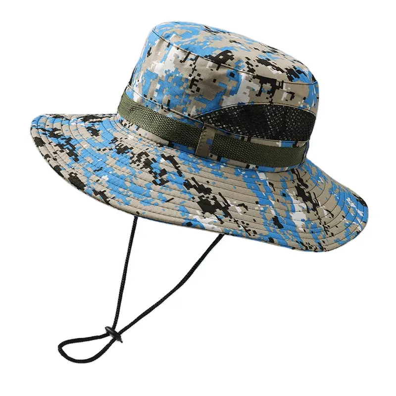 Cappello da pescatore mimetico da viaggio con protezione solare mimetica da campeggio all'ingrosso