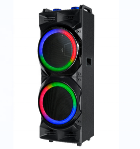 Dual 12 Inch Active Wooden Portable Party Audio <strong>System</strong> with RGB LED Lighting USB AUX FM <strong>Function</strong> 80W Battery Karaoke Woofers