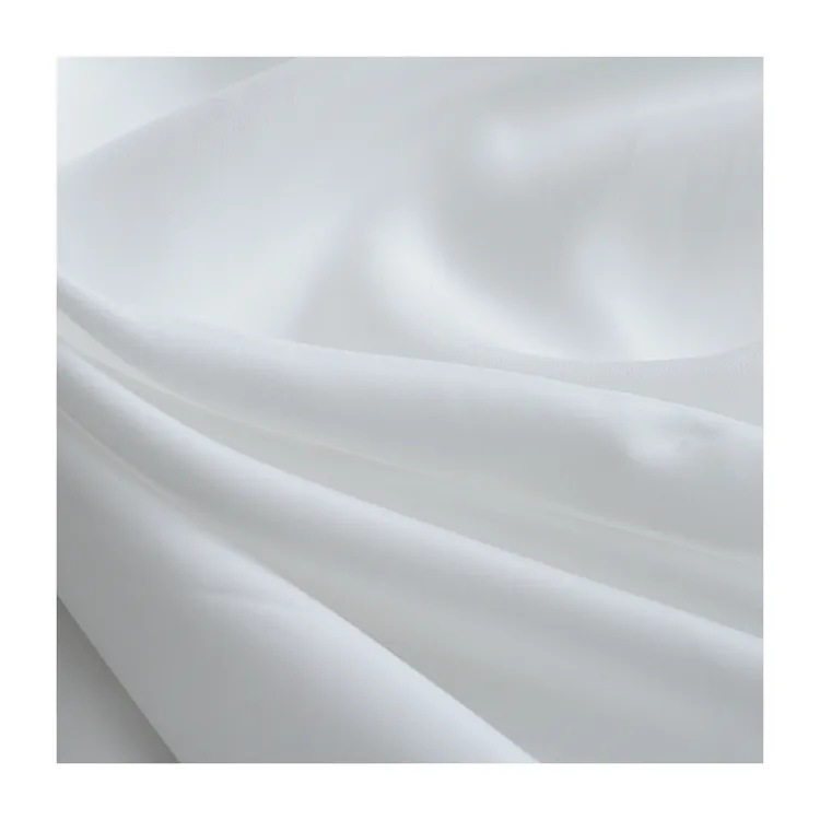 Natural White Silk 18mm Viscose And Silk Fabric 30% Silk 70% Viscose PFP Fabric In Stock