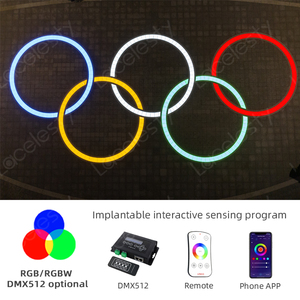 פארק אור inground כונן מסלול עגול מרובע rgbw ip67 קרקע מושרשת עגול הוביל מדרכה לבנה אור