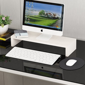 Wooden <strong>Computer</strong> Stand Wooden <strong>Computer</strong> Monitor Heightening Stand Office Desktop Keyboard Storage Rack - Product Image 5