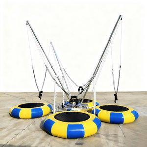 Nhiệm vụ nặng nề 4 người Inflatable <span class=keywords><strong>Bungee</strong></span> nhảy Trampoline cao su <span class=keywords><strong>Bungee</strong></span> phiêu lưu thiết bị cho các lứa tuổi 3-50 công viên & trung tâm thể dục sử dụng - Product Image 1