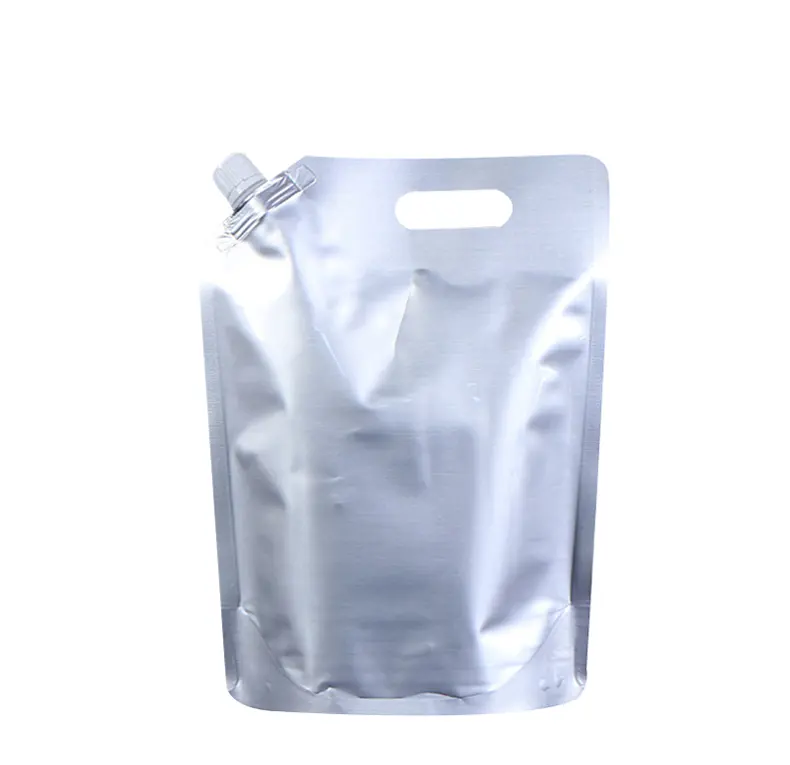 Kustom dicetak tas cairan dapat digunakan kembali plastik kemasan kantong berdiri dengan sudut cerat untuk pengemasan deterjen cucian