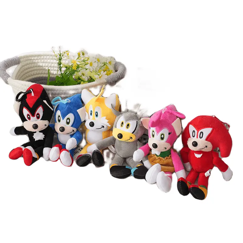 Chaveiro Sonic 20cm para crianças, brinquedo de pelúcia Sonic, boneco de pelúcia, presente para meninos e meninas