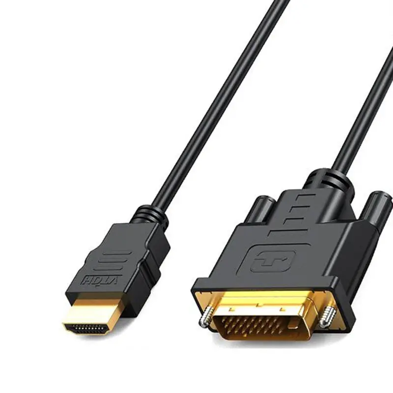 Cable chapado en oro macho-Macho HDMI a 24 + 1 PIN adaptador DVI a HDMI