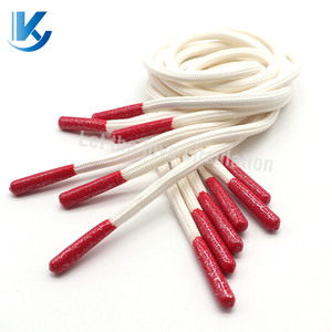 KY Custom Hoodie String Draw Cords Cuerda con puntas de metal de goma Cordón redondo plano para ropa Correas de cabeza de goma - Product Image 2