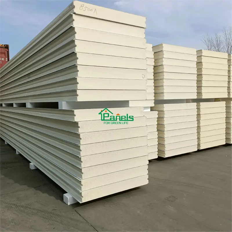 Sandwich Panel PU PUF Polyurethane bọt Pur Bảng điều khiển bánh sandwich tường coolroom tấm kho cách nhiệt cách nhiệt