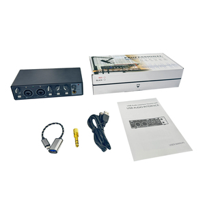 Interfaz de Audio de estudio profesional OEM de fábrica 2 en 2 salidas Mezclador de Audio USB Grabación Podcast Tarjeta de sonido de grabación - Product Image 6