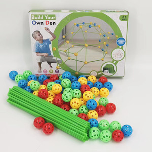 Çocuk DIY eğitim bulmaca oyuncak boncuk çadır kale yapı kiti yapı Playhouse çadır ile kapalı yapı taşları - Product Image 6