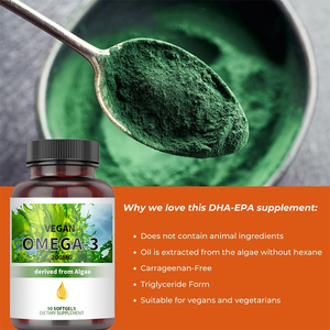 Dha epa תוסף טבעוני אומגה 3 אצות שמן softgels dha אומגה 3 שמן נגזר אצות - Product Image 3