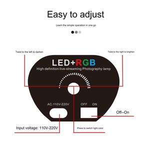 Taşınabilir RGB LED dolgu ışığı uzaktan kumanda plastik YouTube TikTok akışı için fotoğraf stüdyosu uyumlu telefon kamera - Product Image 2